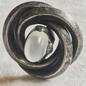 Vintage Taxco signed Infinity Moonstone Pin.